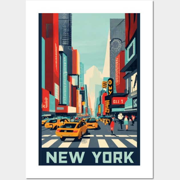 A Vintage Travel Art of New York - US Wall Art by goodoldvintage